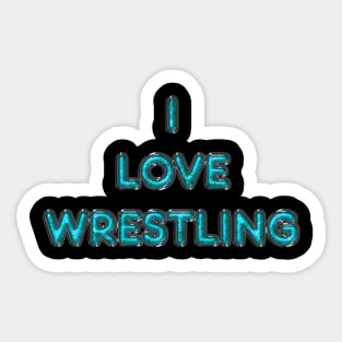 I Love Wrestling - Turquoise Sticker